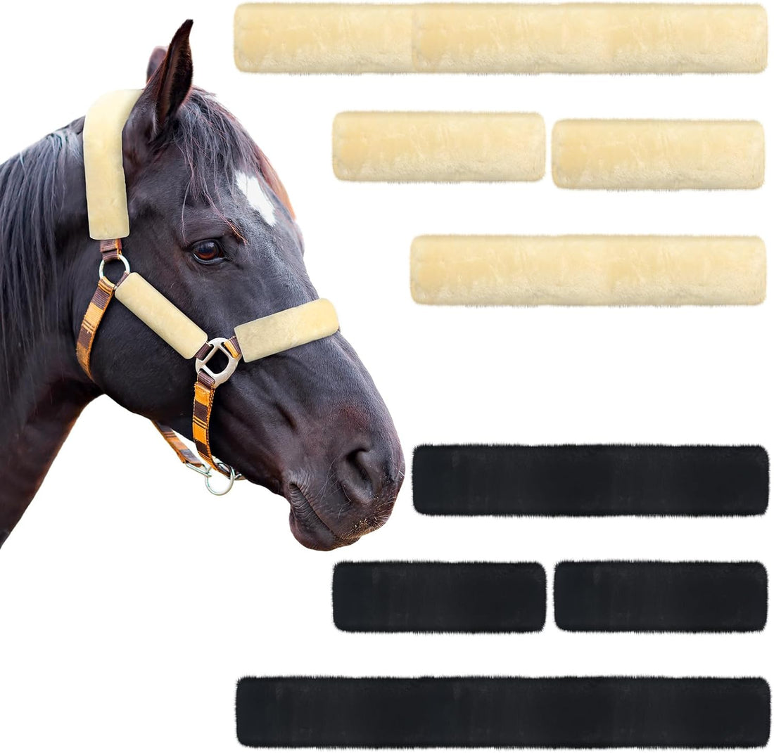 8 Pcs Fleece Halter Covers for Horse Halter and Bridle