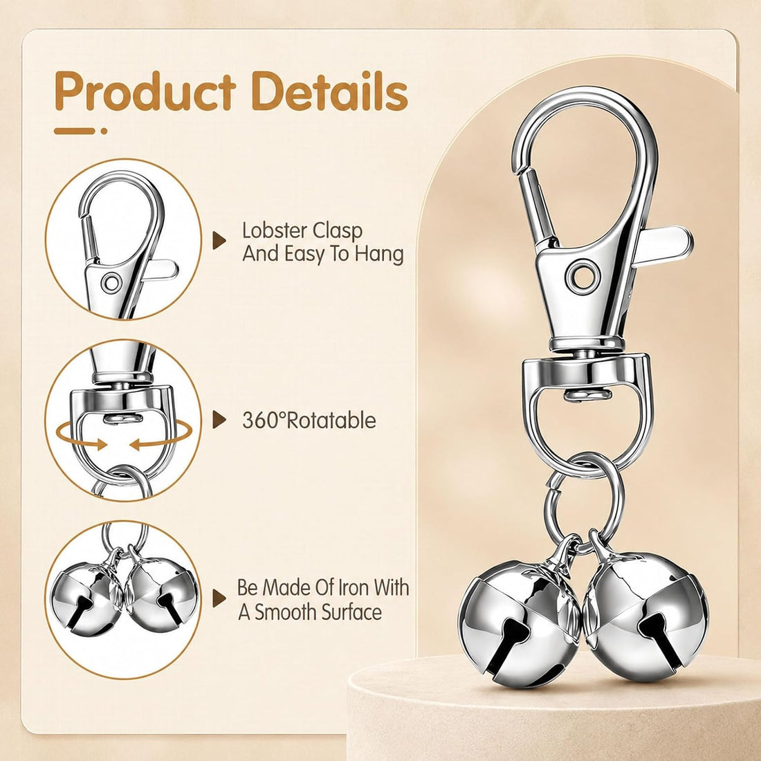 Grevosea 2 Pcs Mini Dog Collar Bells