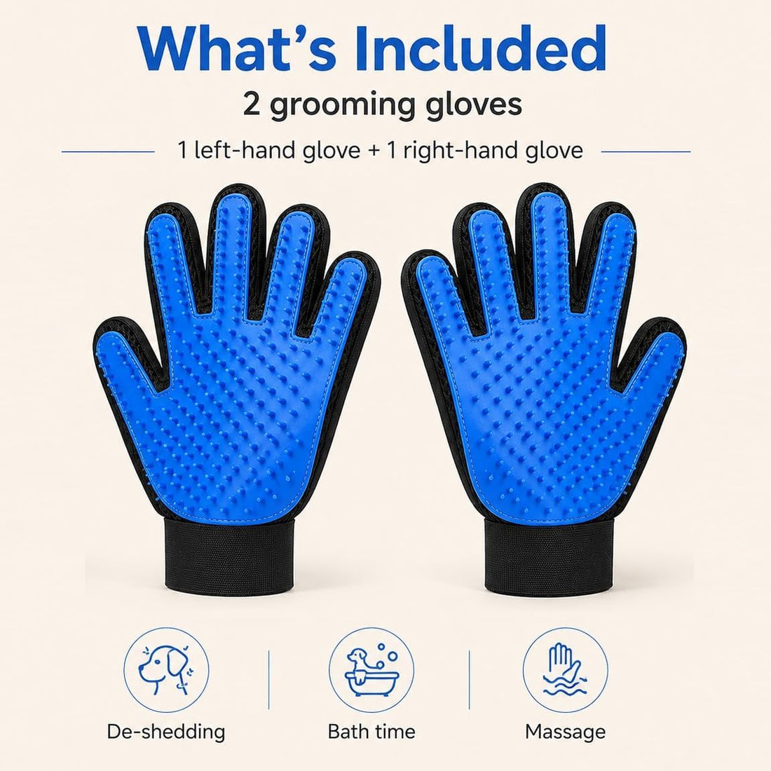 NVNAN Pet Hair Removal Glove for Dogs & Cats, 2-Pack