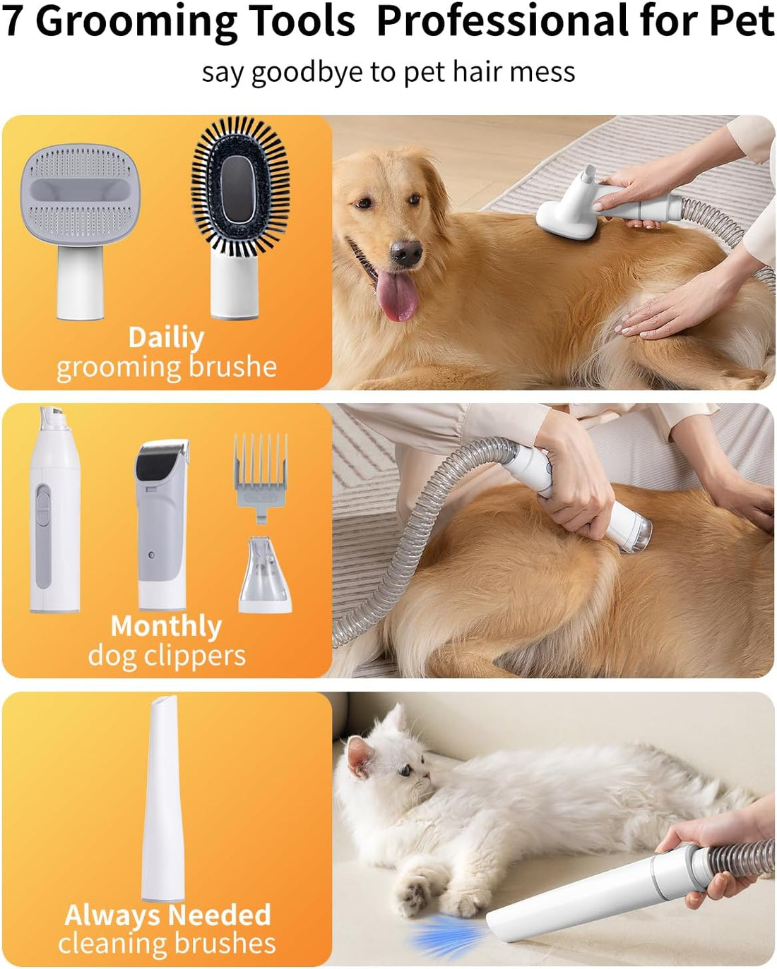 ZKSCOOL Dog Grooming Kit & Dog Grooming Vacuum with Suction