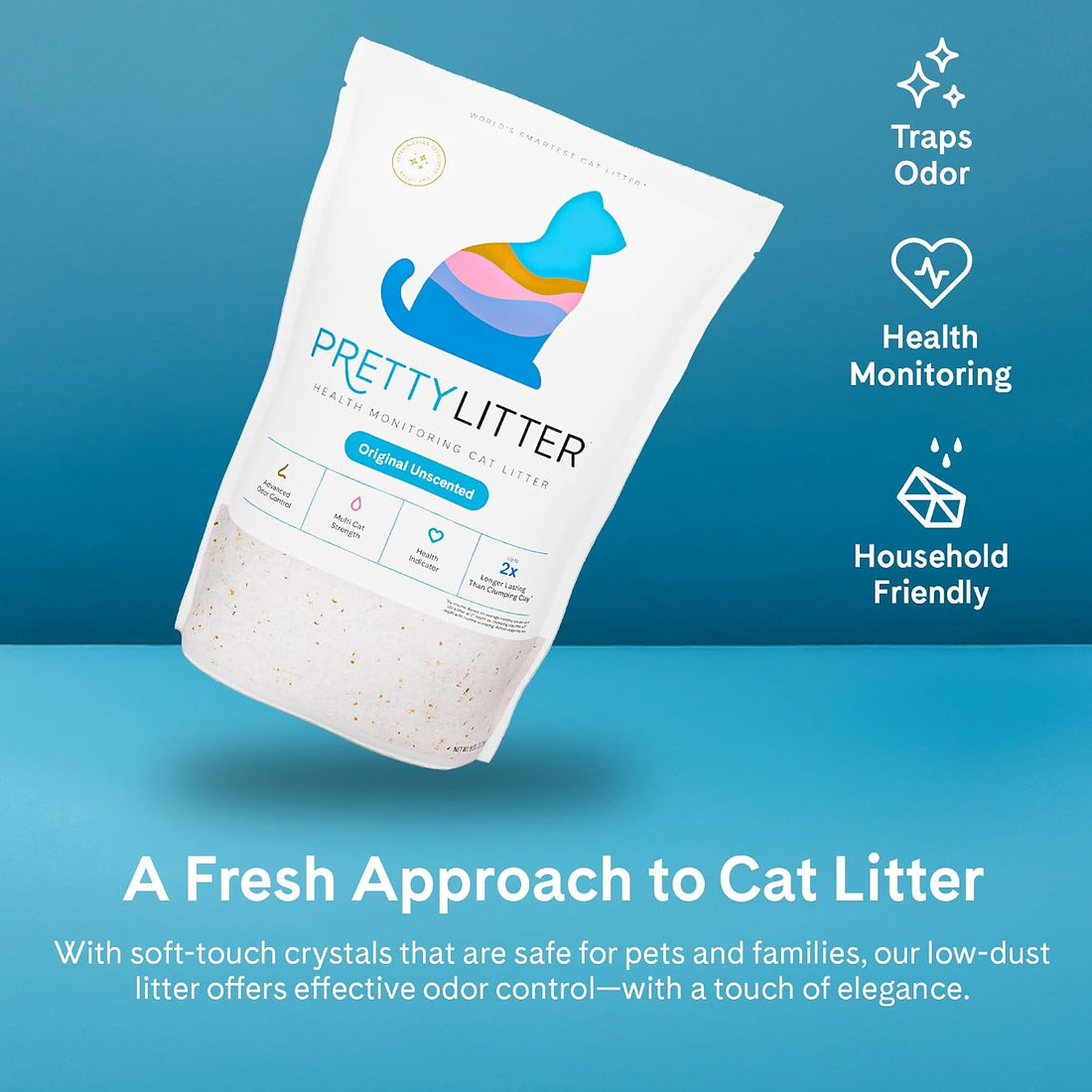 PrettyLitter Health Monitoring Cat Litter | Lightweight & Low Tracking