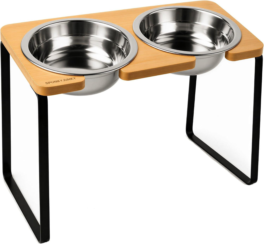 SPUNKYJUNKY Elevated Dog Bowls, 304 Stainless Steel