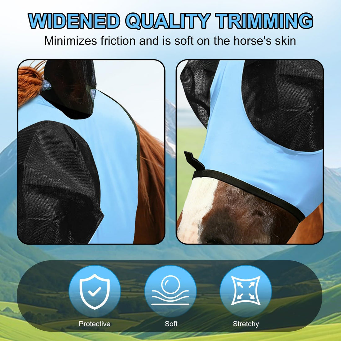 Horse Fly Mask with Forelock Opening Stretch