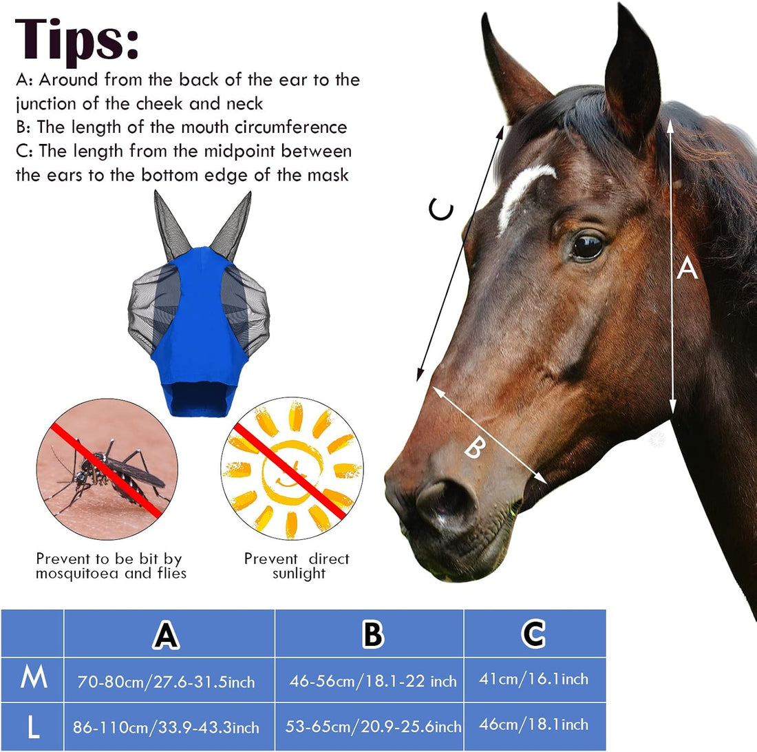 Frienda 4 Pcs Horse Fly Mask with Ear
