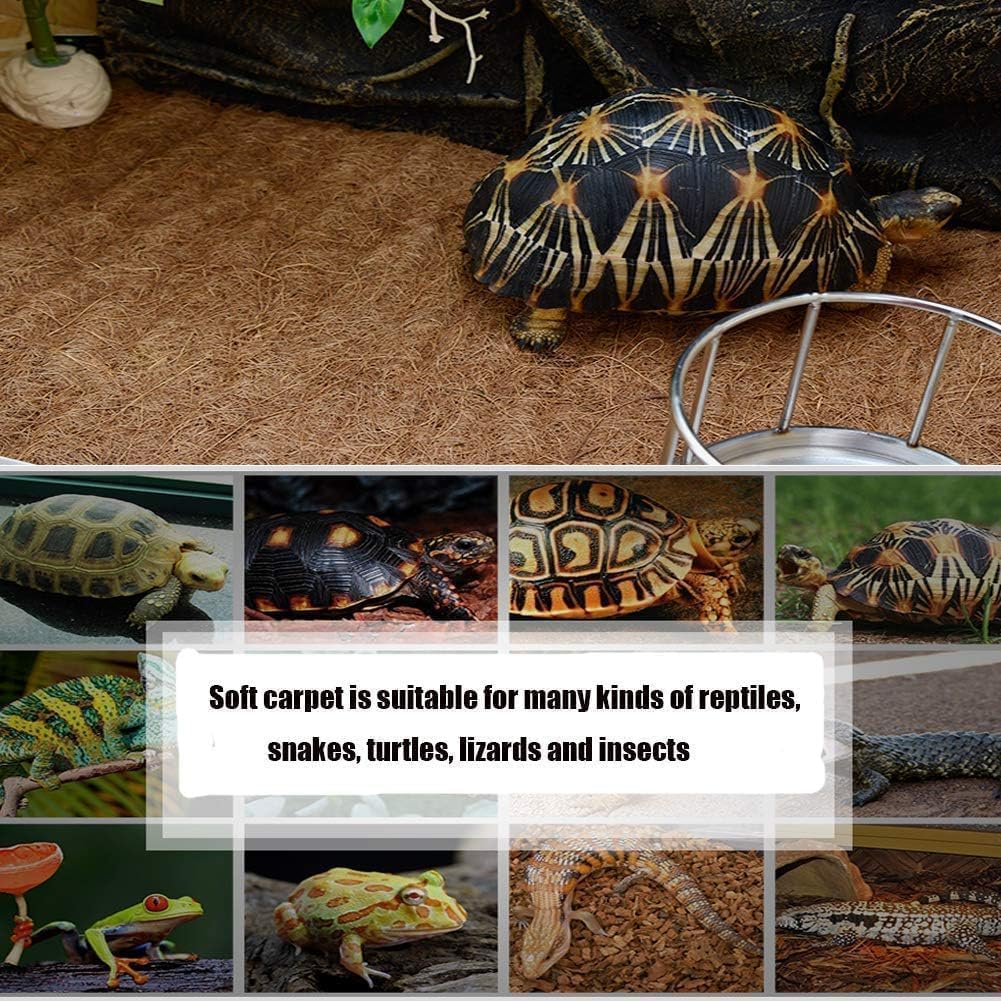 Hamiledyi Reptile Carpet Natural Coconut Fiber Tortoise Carpet Mats