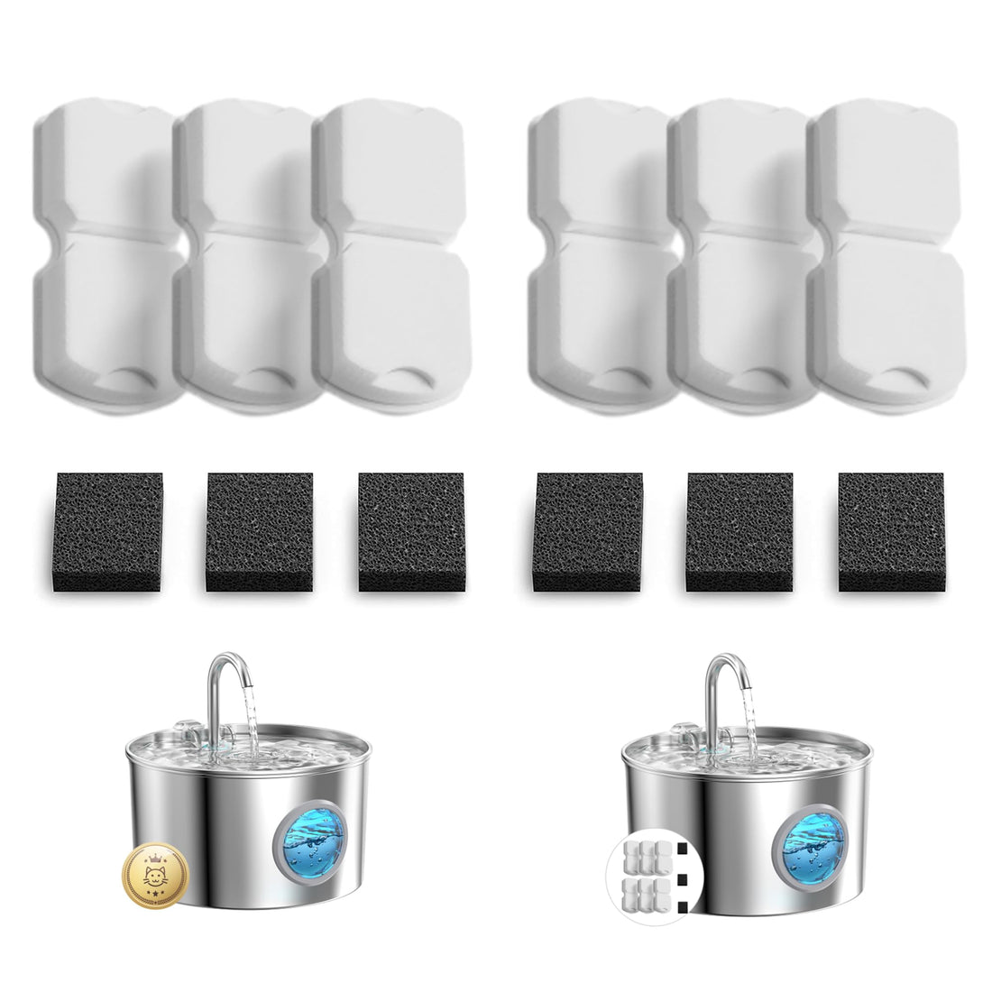 GIOTOHUN Cat Water Fountain Filter: 12 Cat Fountain Filter Replacement