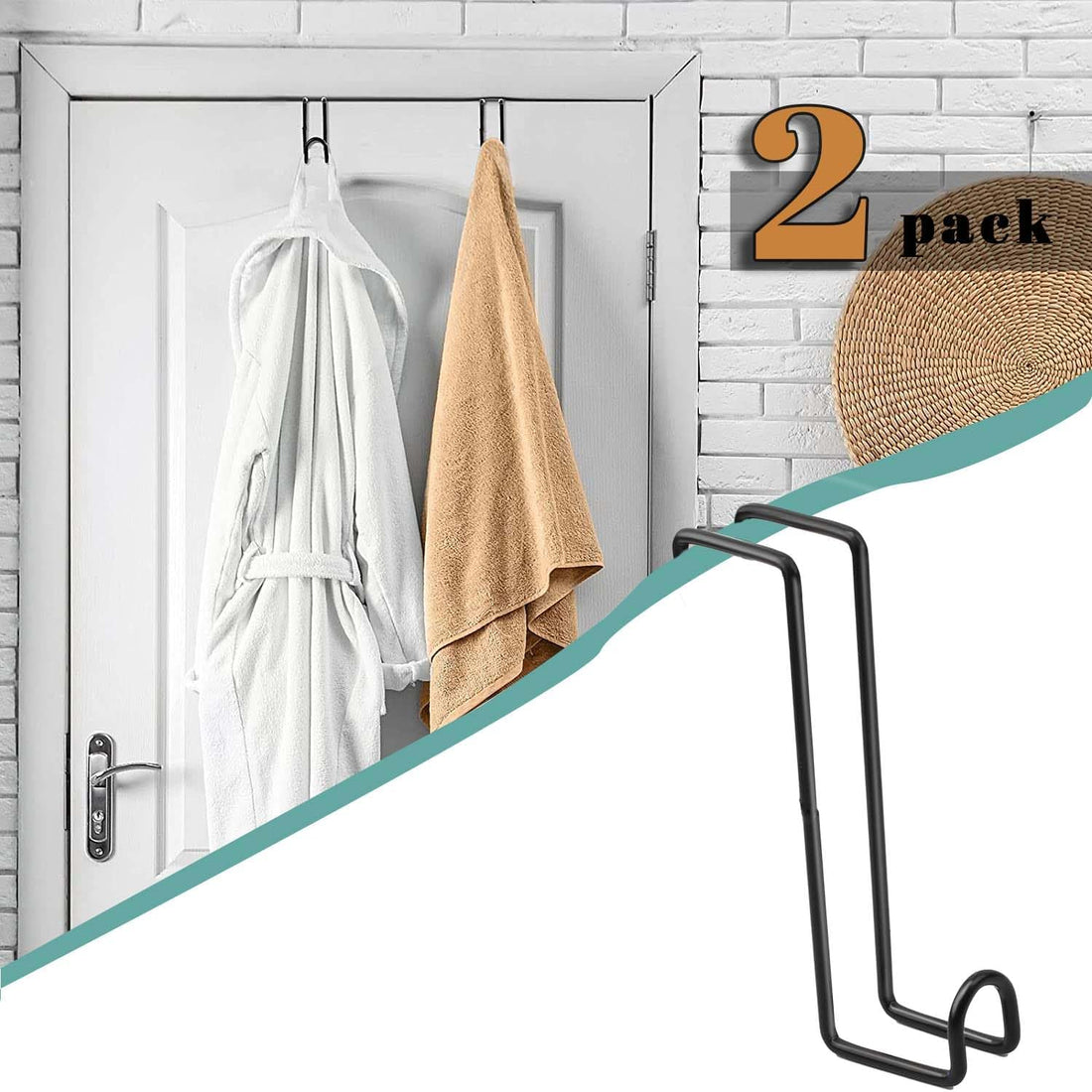2Pack 8 Inch Tack Hook,Heavy Duty Metal Over Rail Tack Hooks Stall