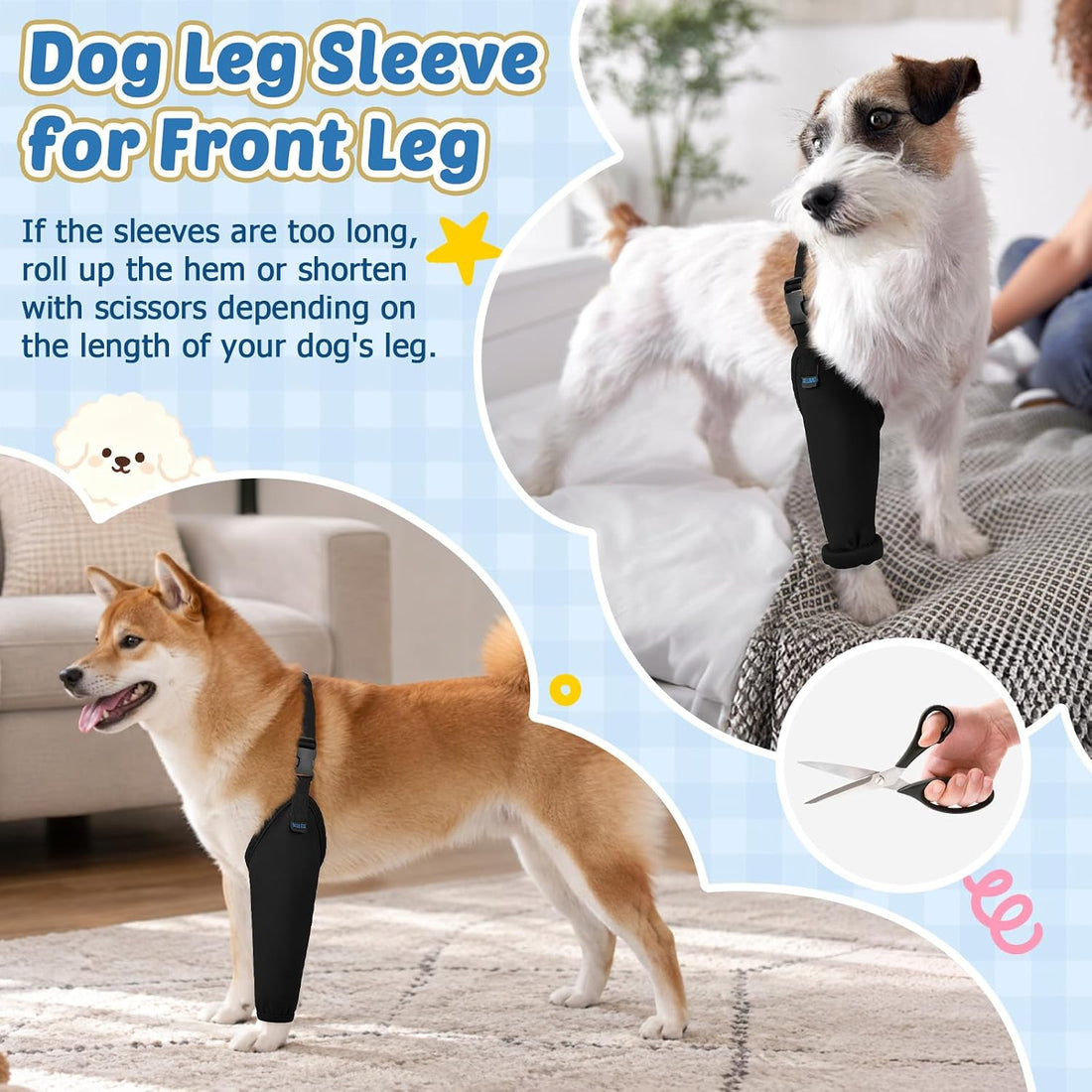 BARKLESS Small Dog Front Leg Sleeve for Wound