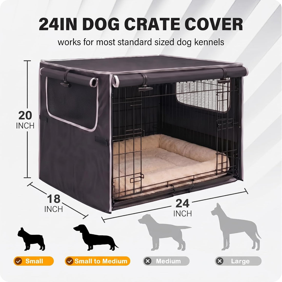 Heavy Duty 30in Dog Crate Cover, Insulated & Chew Proof