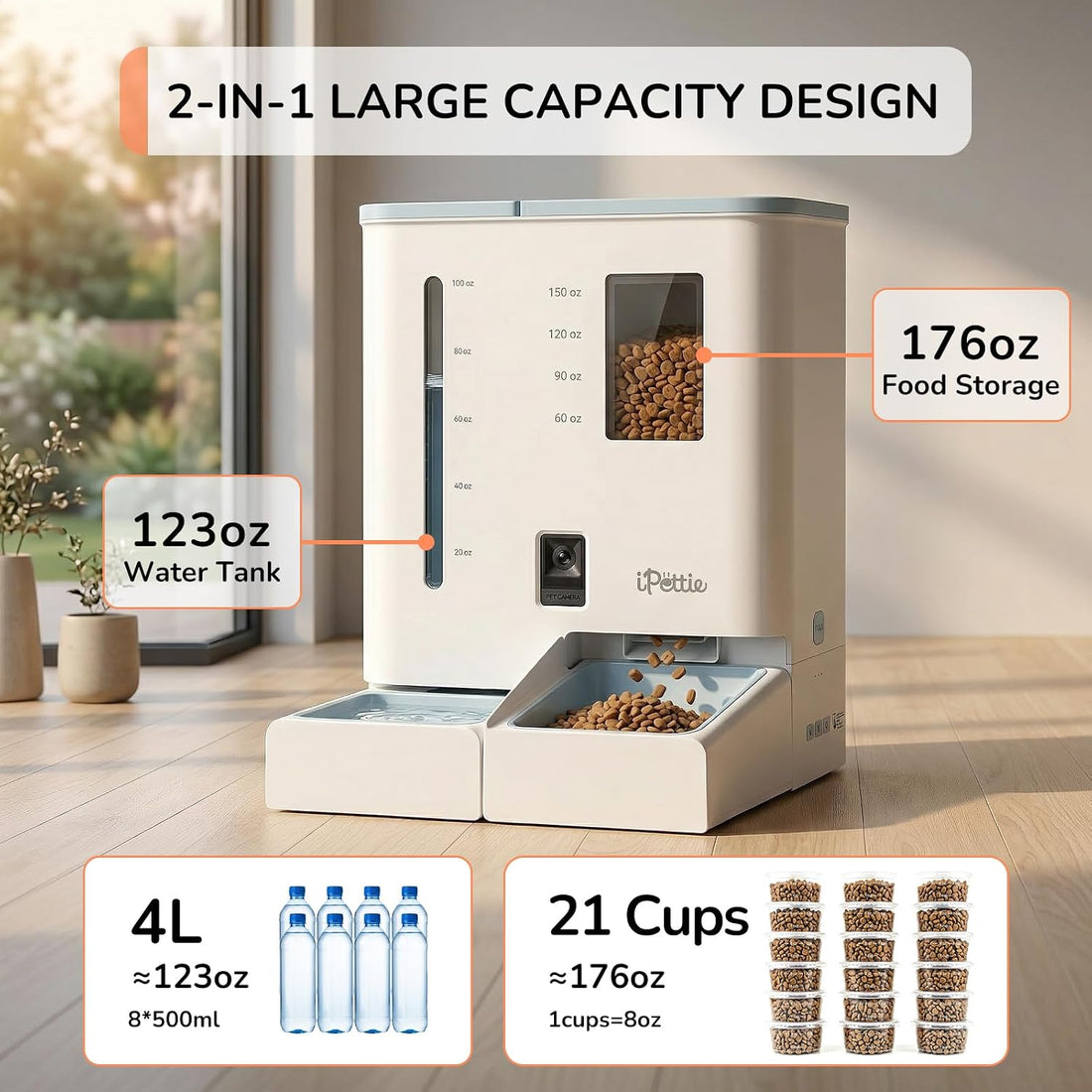 iPettie Camera Automatic Cat Feeder and Water Dispenser