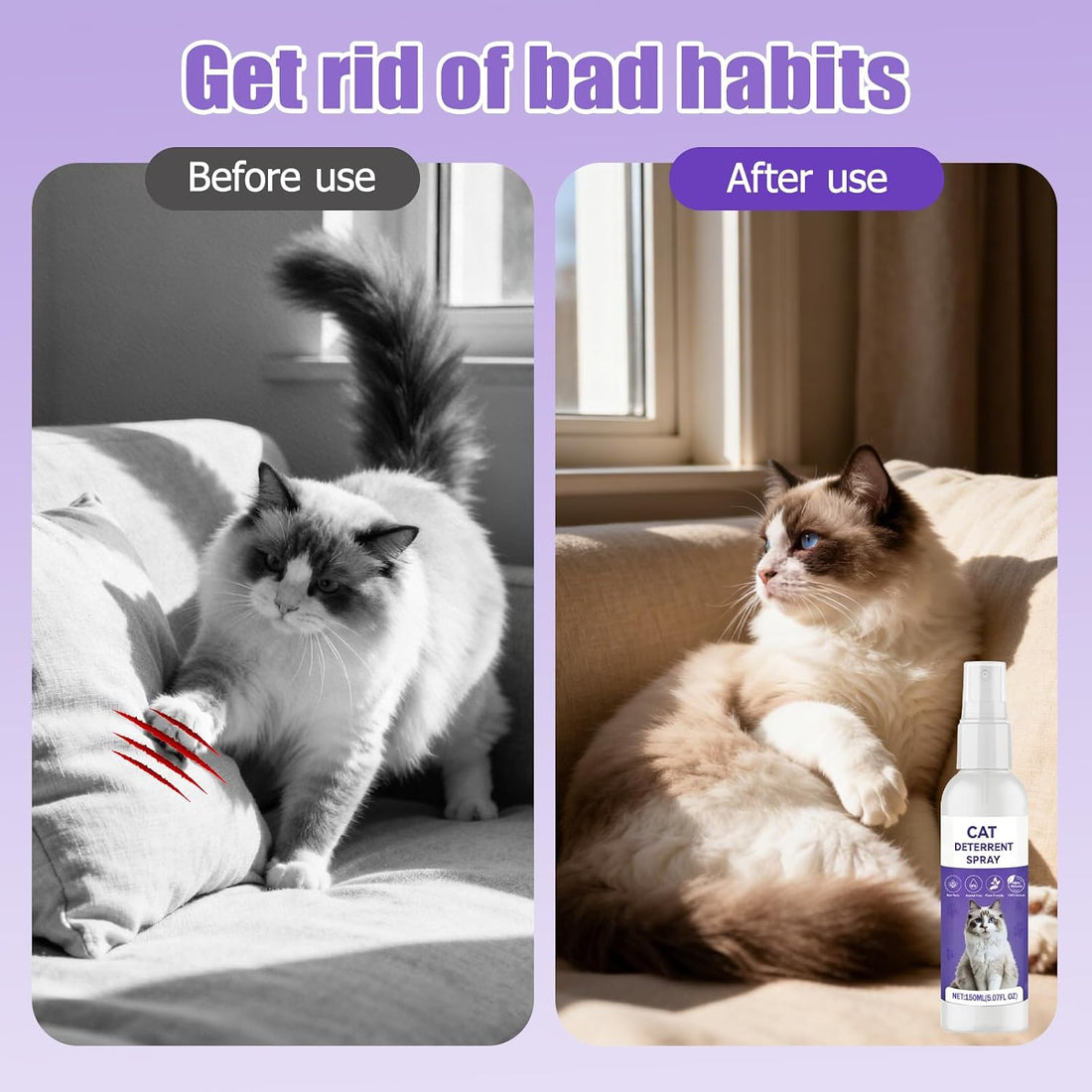 QHZ Bitter Apple Spray for Cats