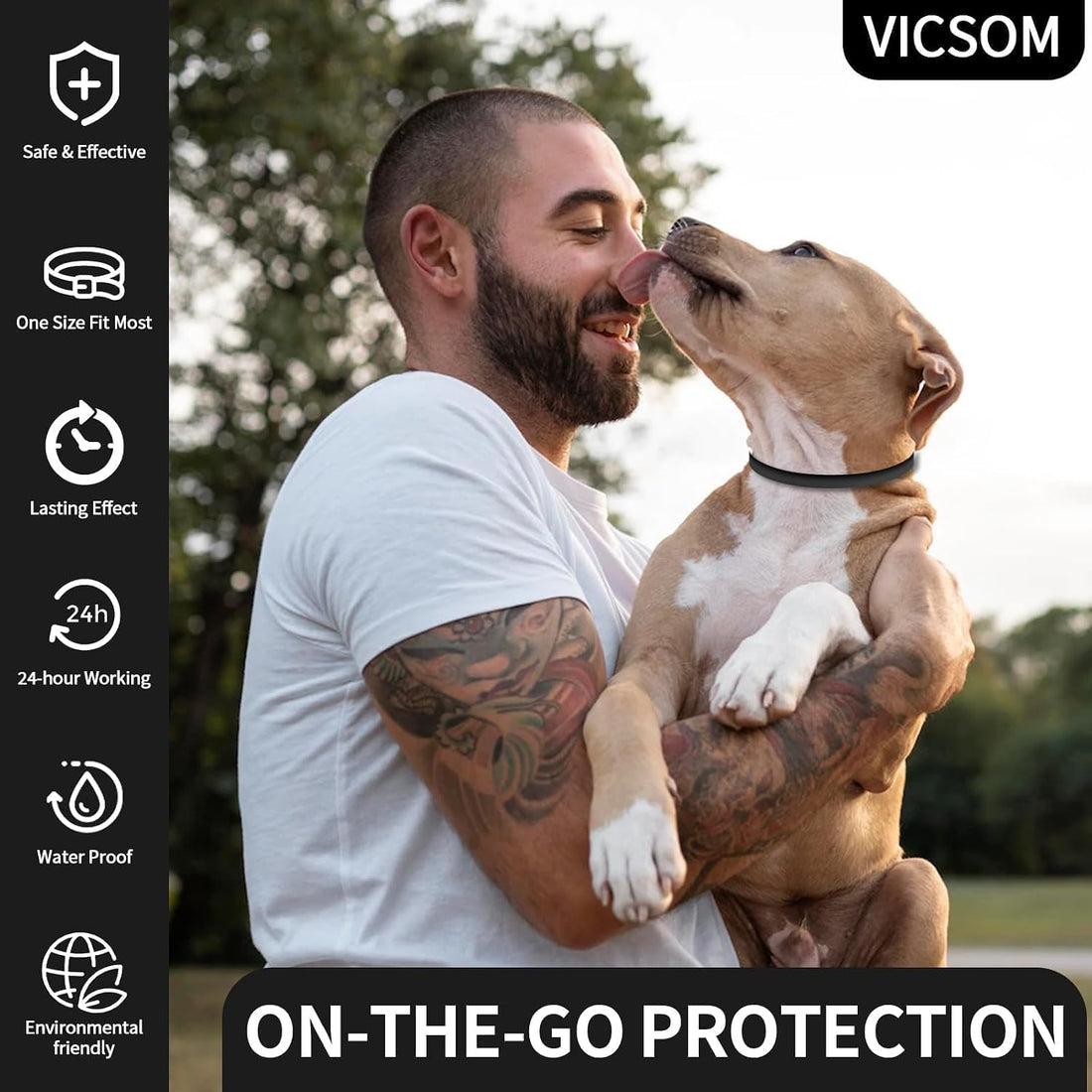 VICSOM Flea Collar for Dogs, Flea and Tick Prevention for Dogs, 4 Pack