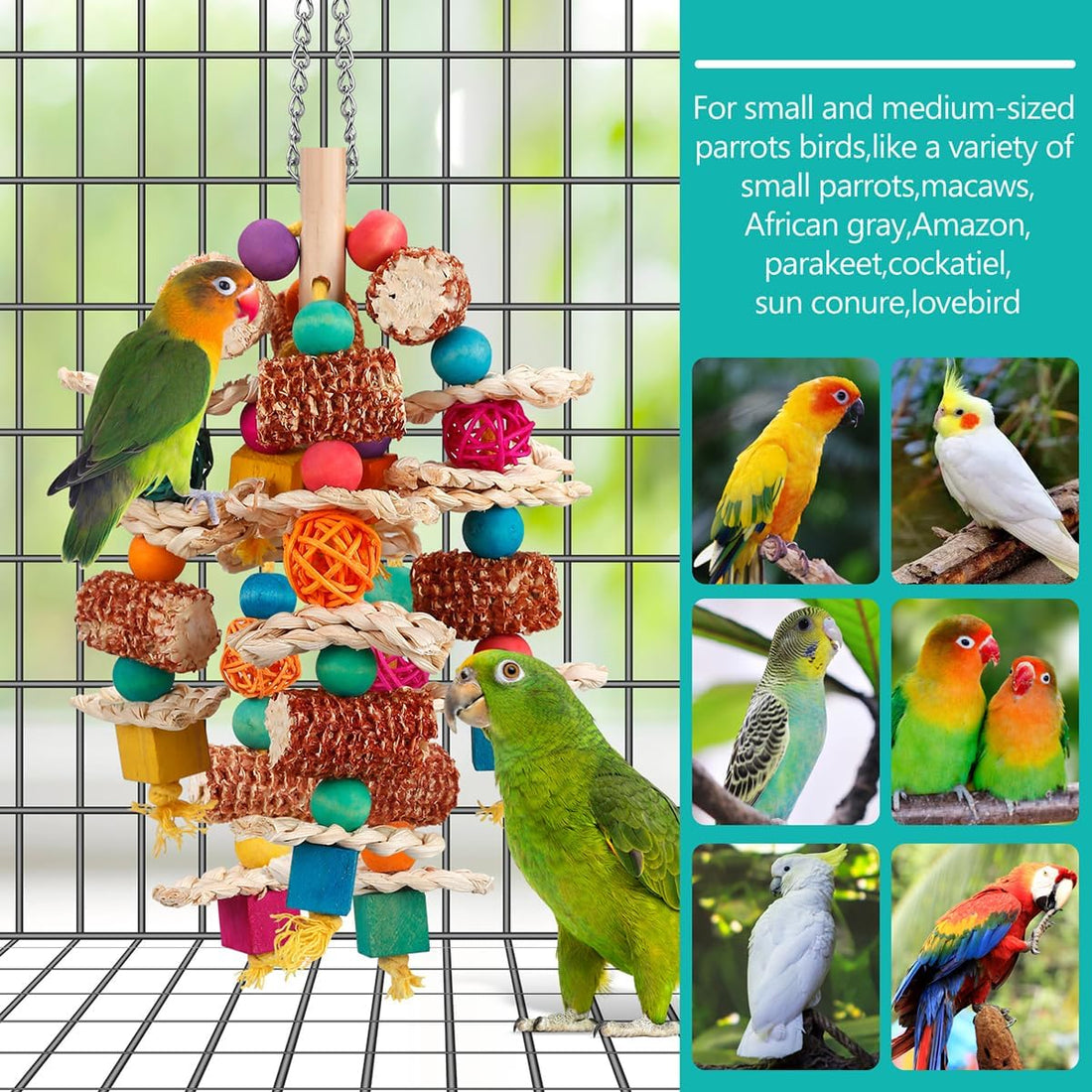 lovyoCoCo Parrot Toys Bird Toys Natural Corn Cob Bird chew Toys
