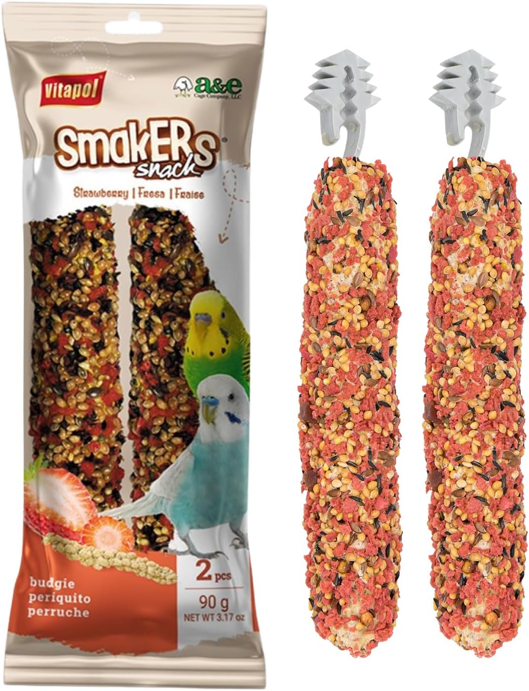 Vitapol Smakers Strawberry Treat Sticks for Parakeets & Budgies