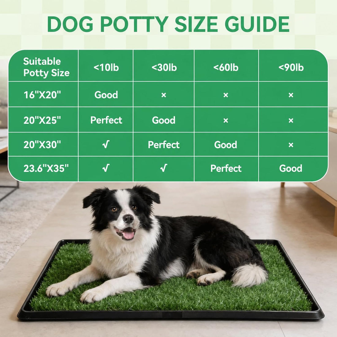 Dog Grass Pad with Tray,23.6"x35" Dog Litter Box,Artificial Turf