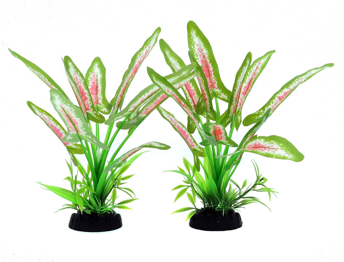 Silk Aquarium Plants for Betta Fish Tank, Purple-White