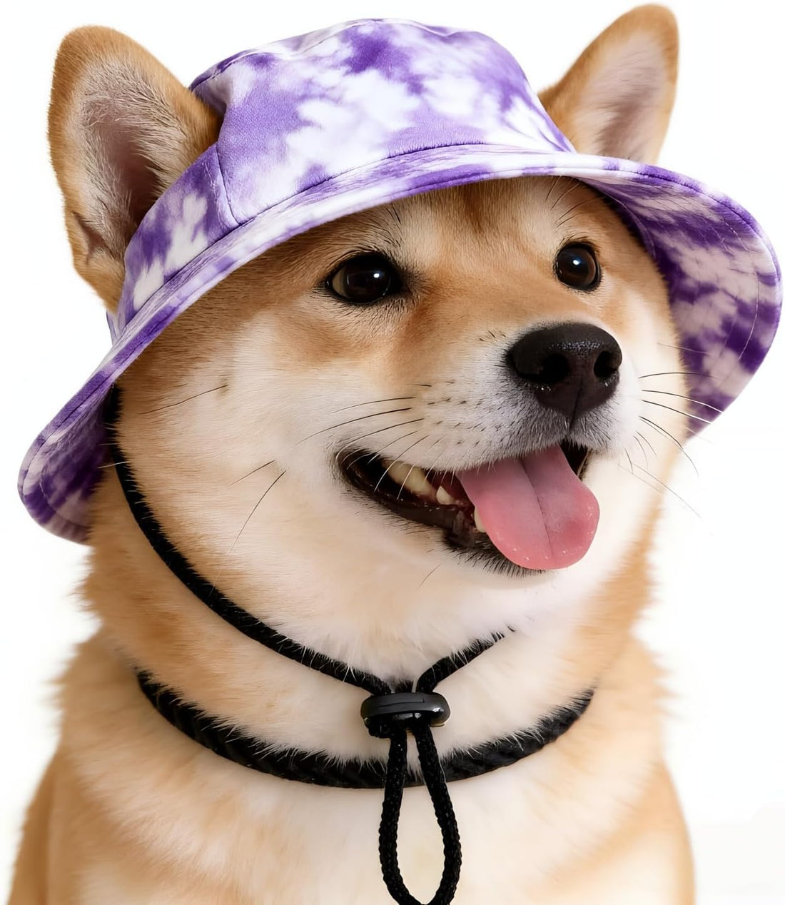 Dog Bucket Hat with Ear Holes, Adjustable Summer Sunscreen Cap