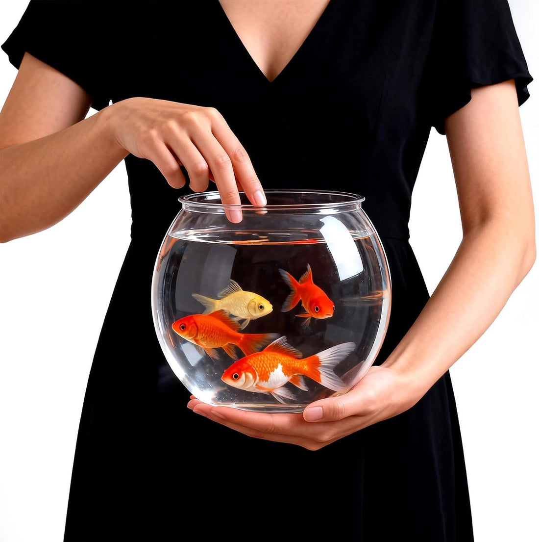 Geelin 1 Gallon Plastic Fishbowl Round Large Clear Shatterproof Tank