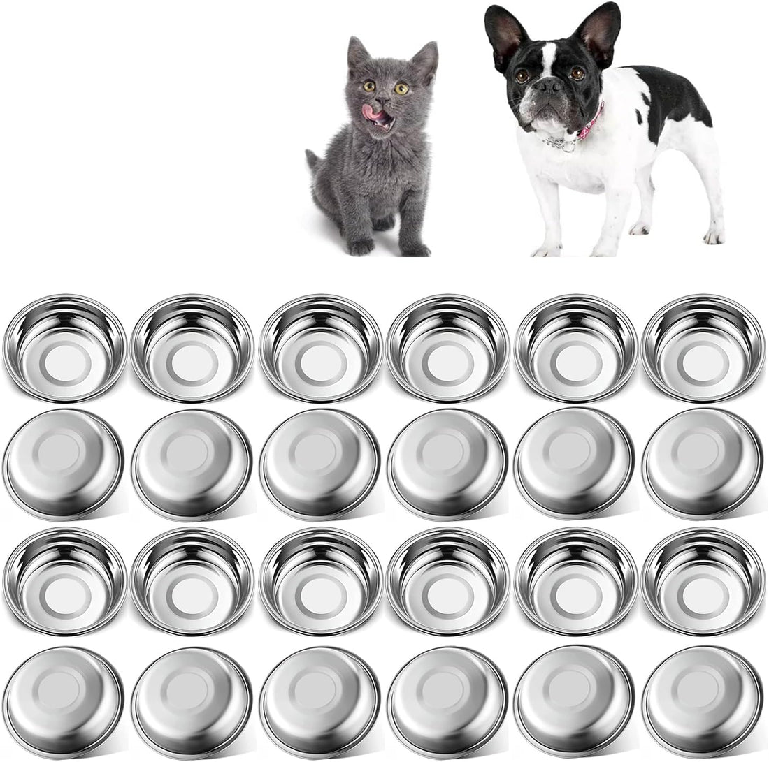 6 PCS Thickened Stainless Steel Cat Bowls