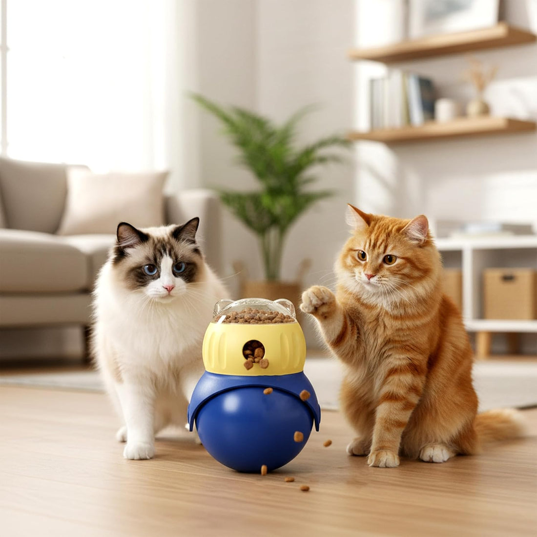 Cat Interactive Puzzle Toy, Adjustable Treat Dispenser