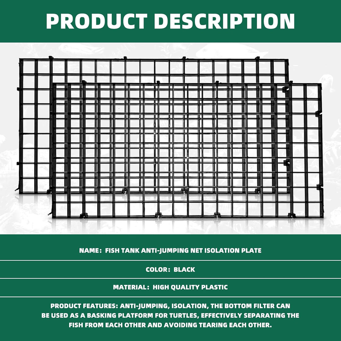 soujkooy 8Pcs Fish Tank Divider, Plastic Aquarium Egg Crate Grid