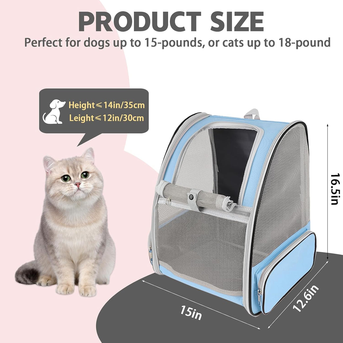Cat Backpack Carrier,Pet Carrier Airline Approved for Small Dog Cat