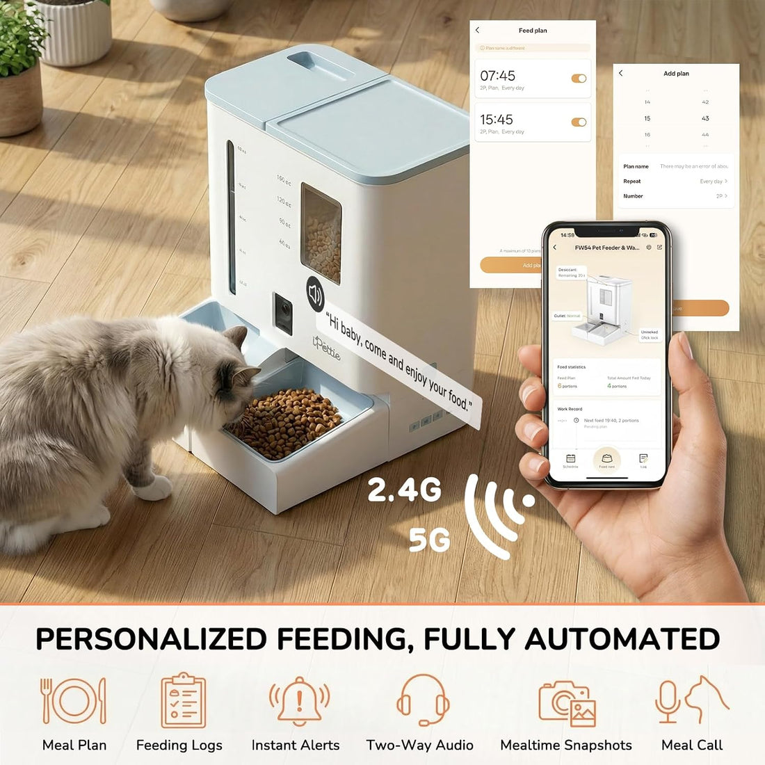 iPettie Camera Automatic Cat Feeder and Water Dispenser