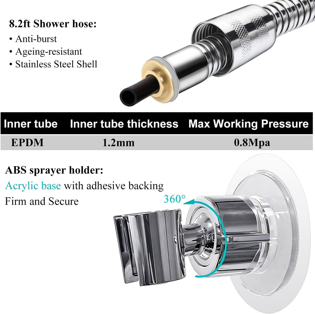 Sneatup Pet Shower Set with 8.2ft Hose & Flow Control Valve