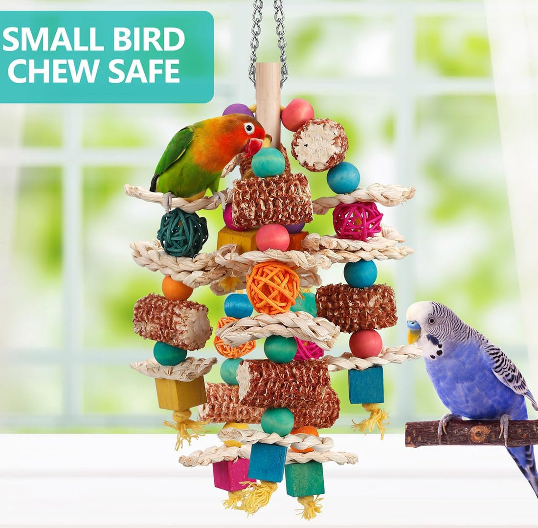 lovyoCoCo Parrot Toys Bird Toys Natural Corn Cob Bird chew Toys