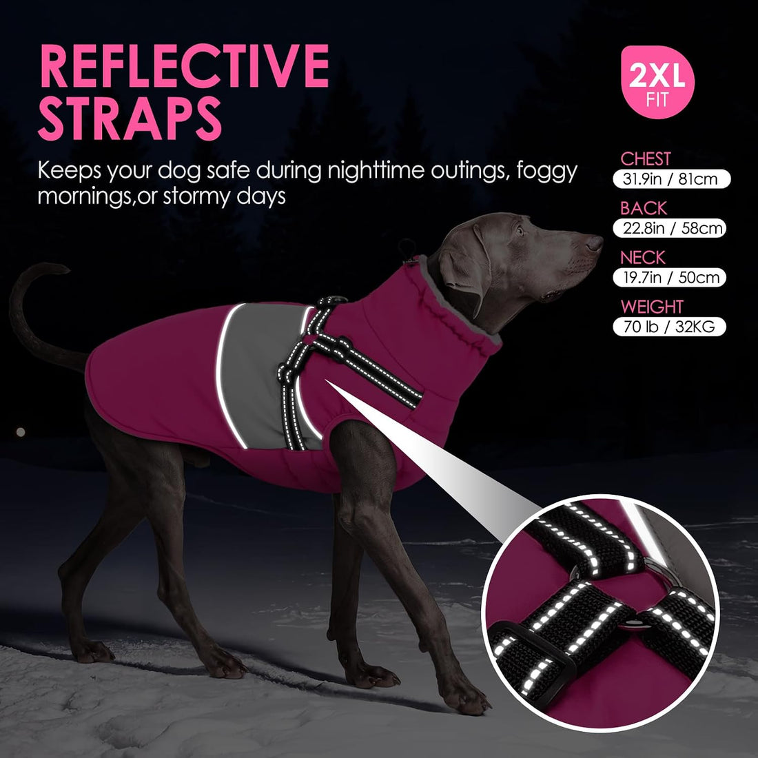 AOFITEE Dog Coat Large Dog Winter Coat Waterproof Dogs Jacket