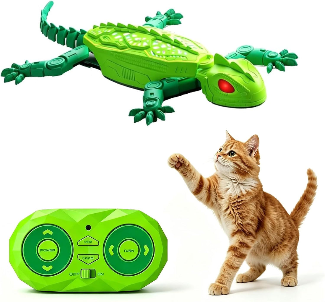 Remote Control Wall Climbing Gecko Toy for Cats,Wall Crawler Gecko