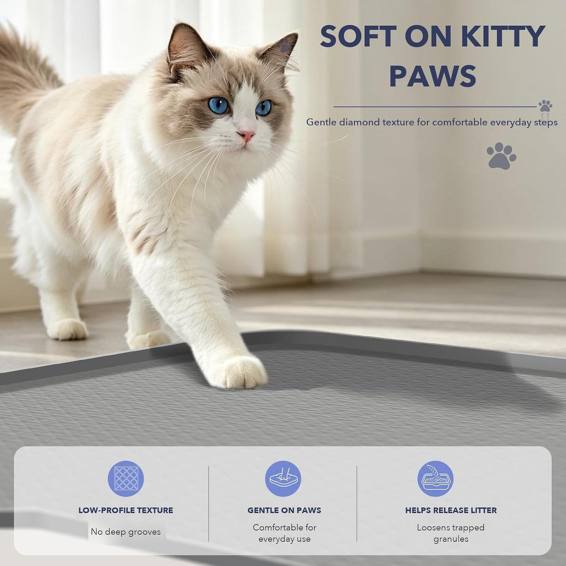 Cat Litter Mat, XL 47 x 37 in Extra Large Silicone Litter Box Mat