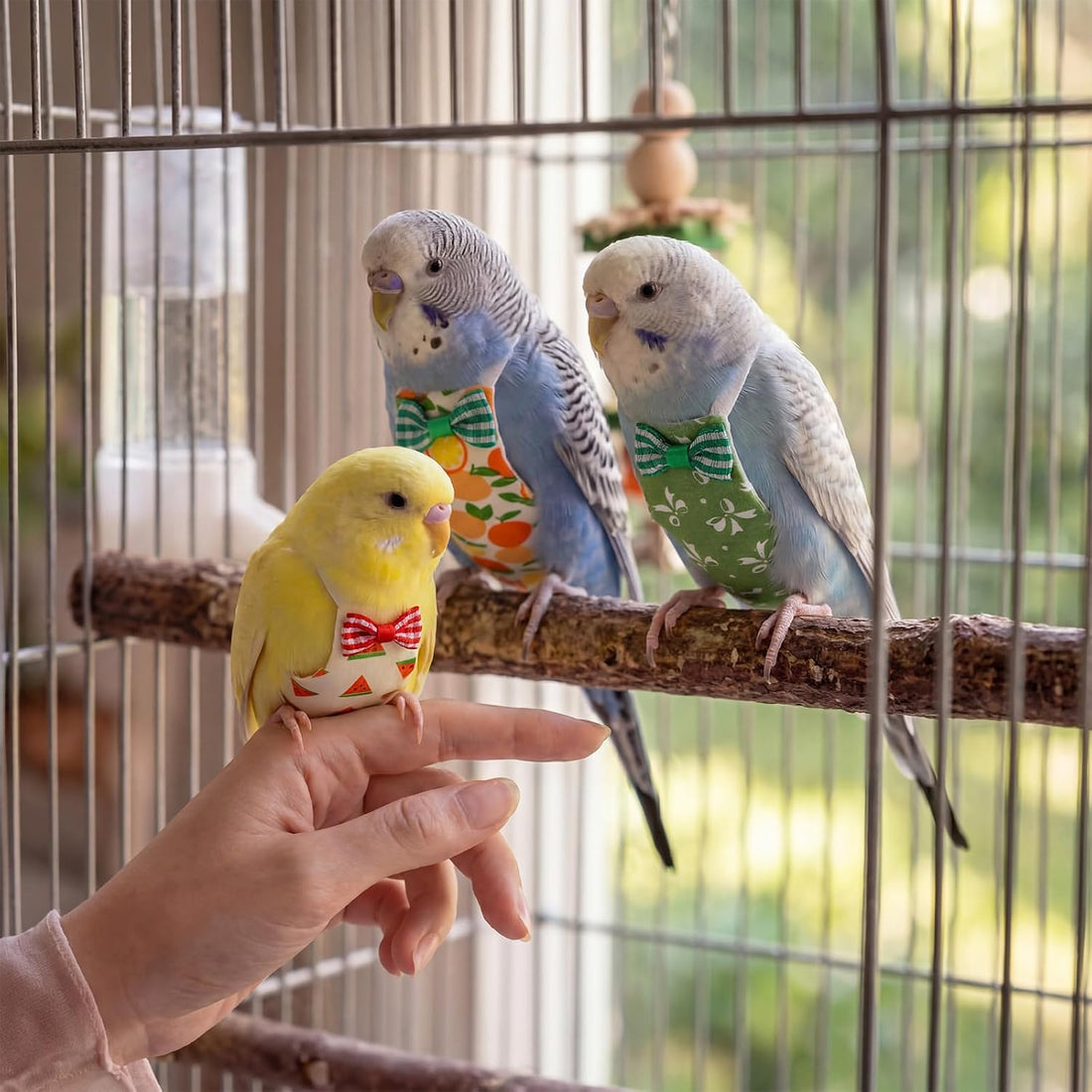 10 Pcs Reusable Bird Diaper Parrot Diapers with Adjustable Straps