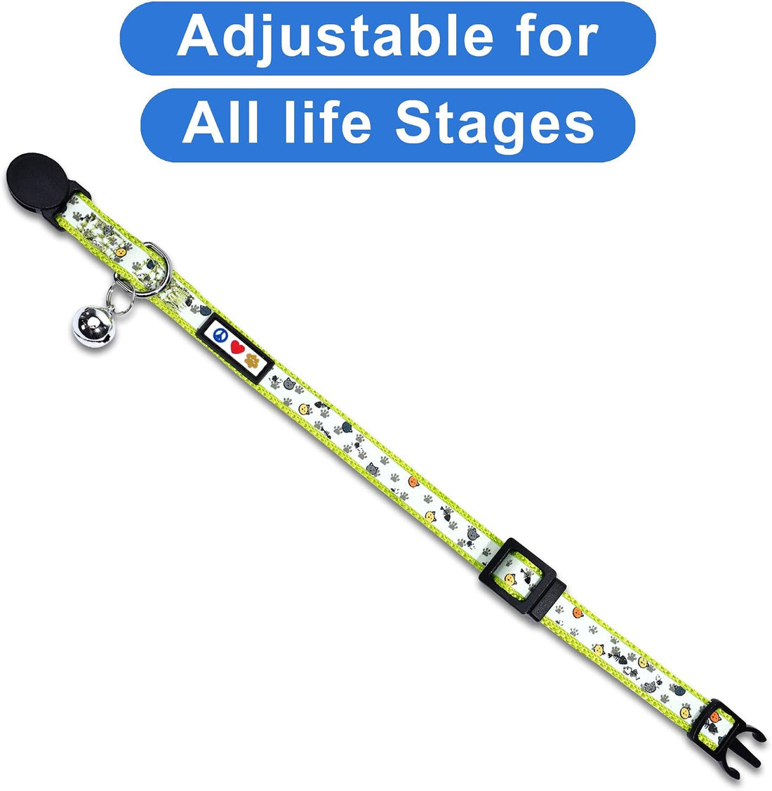 Pawtitas Glow in the Dark Cat Collar with Breakaway Safety Buckle