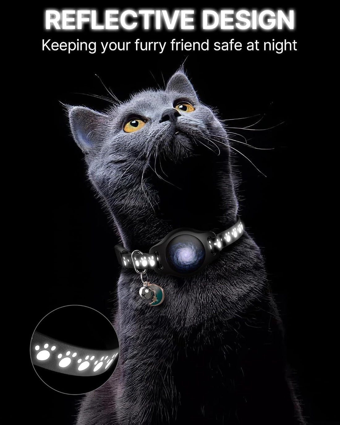 Cat Tracker Collar with Finder Tag - Waterproof Airtag Cat Collar