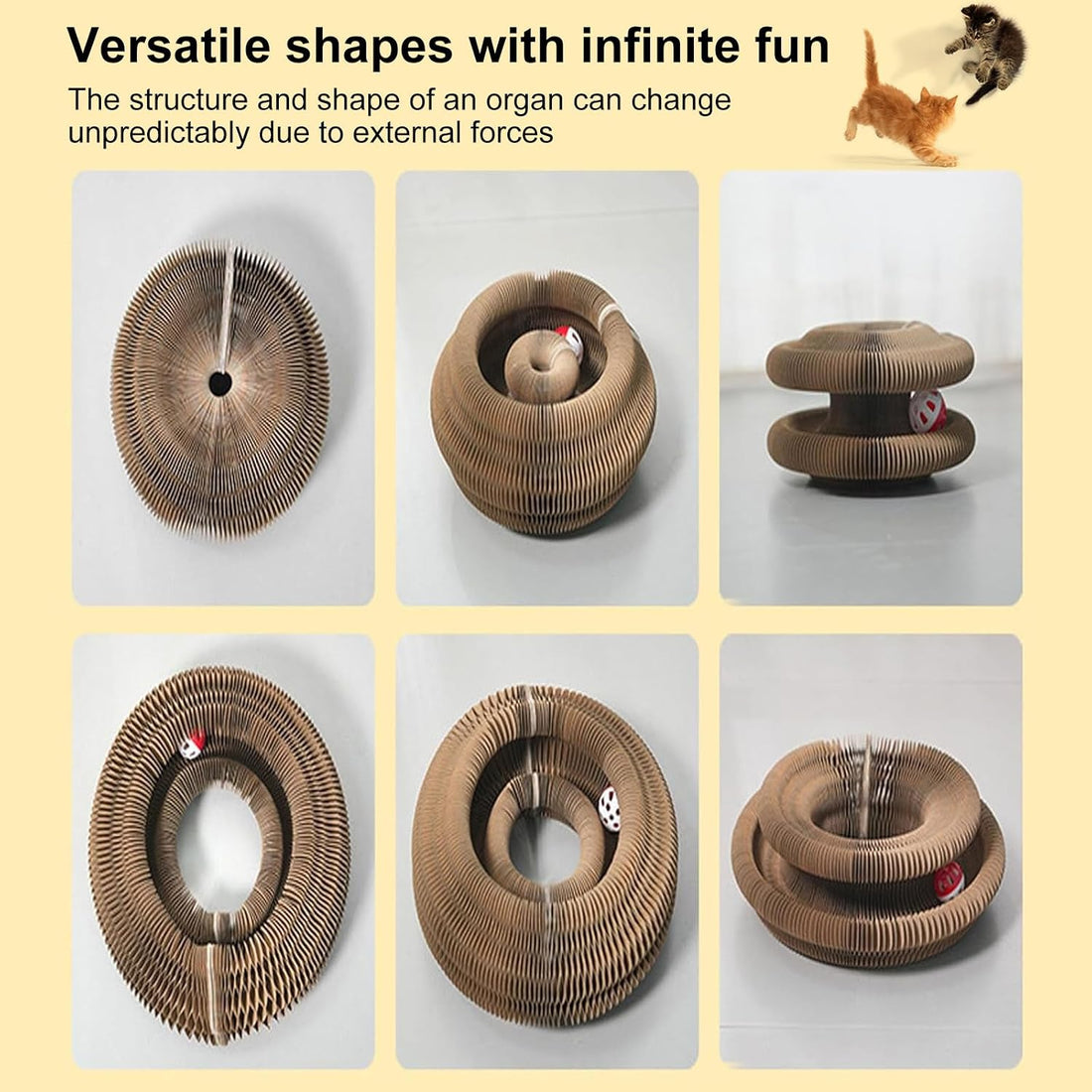 Kitty Curls Cat Toy,Cat Scratcher for Grinding Claw Cardboard Cat Toy