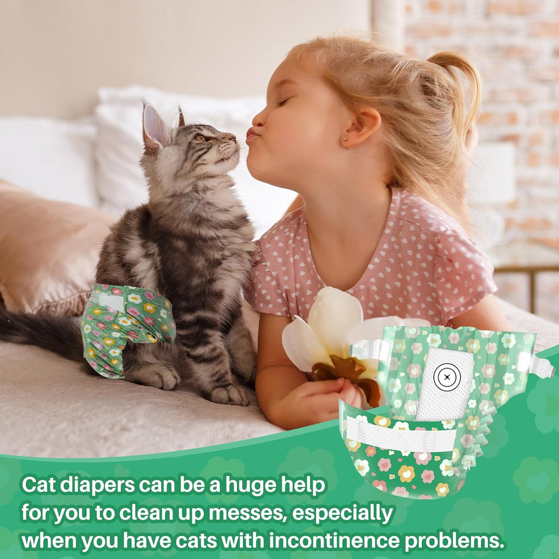 Pet Soft Disposable Cat Diapers - Diaper for Female & Male Cats