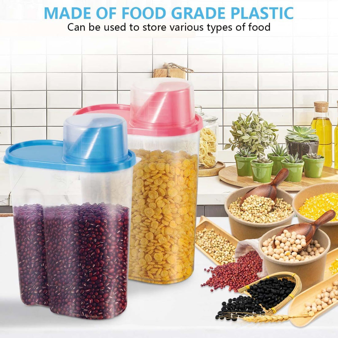 SenseYo Pet Food Storage Container 2lb 2.5L translucent Cat Dog Food