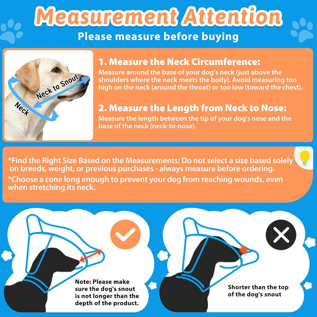 Didopet Extended Dog Cone to Stop Licking, Adjustable Depth