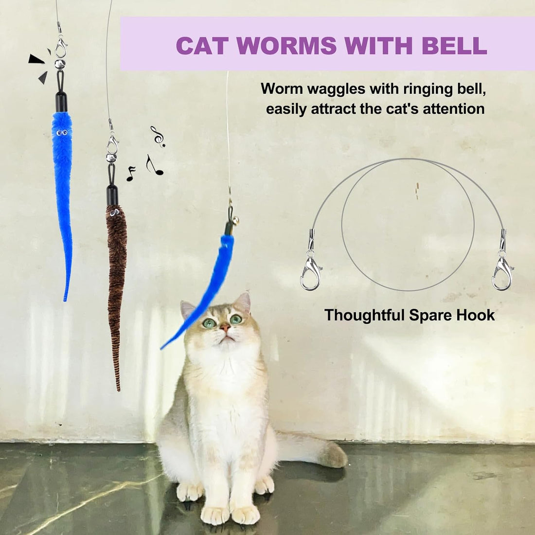 ZeyZoo Cat Toys for Indoor Cats, 11PCS Interactive Cat Toy Wand Pack