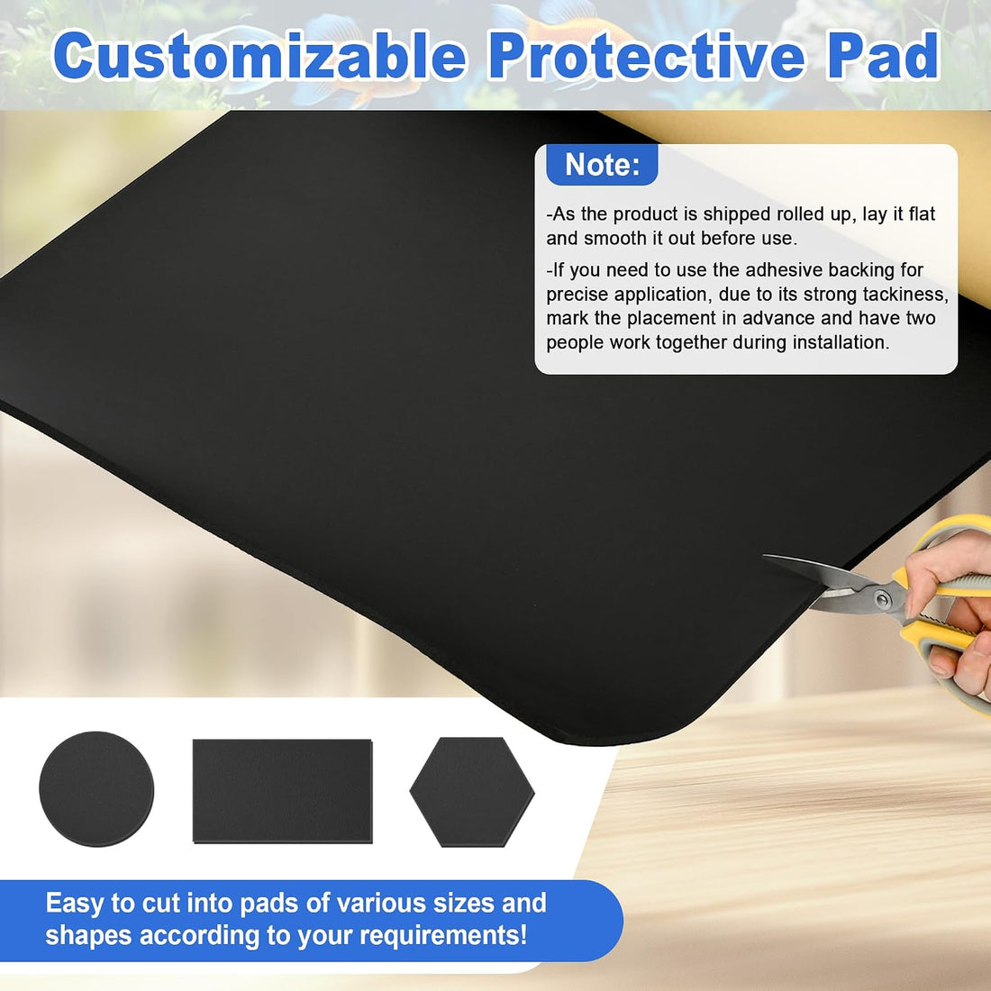 48 x 24 Inch Aquarium Self Leveling Mat, 6mm Thick DIY Neoprene Pad