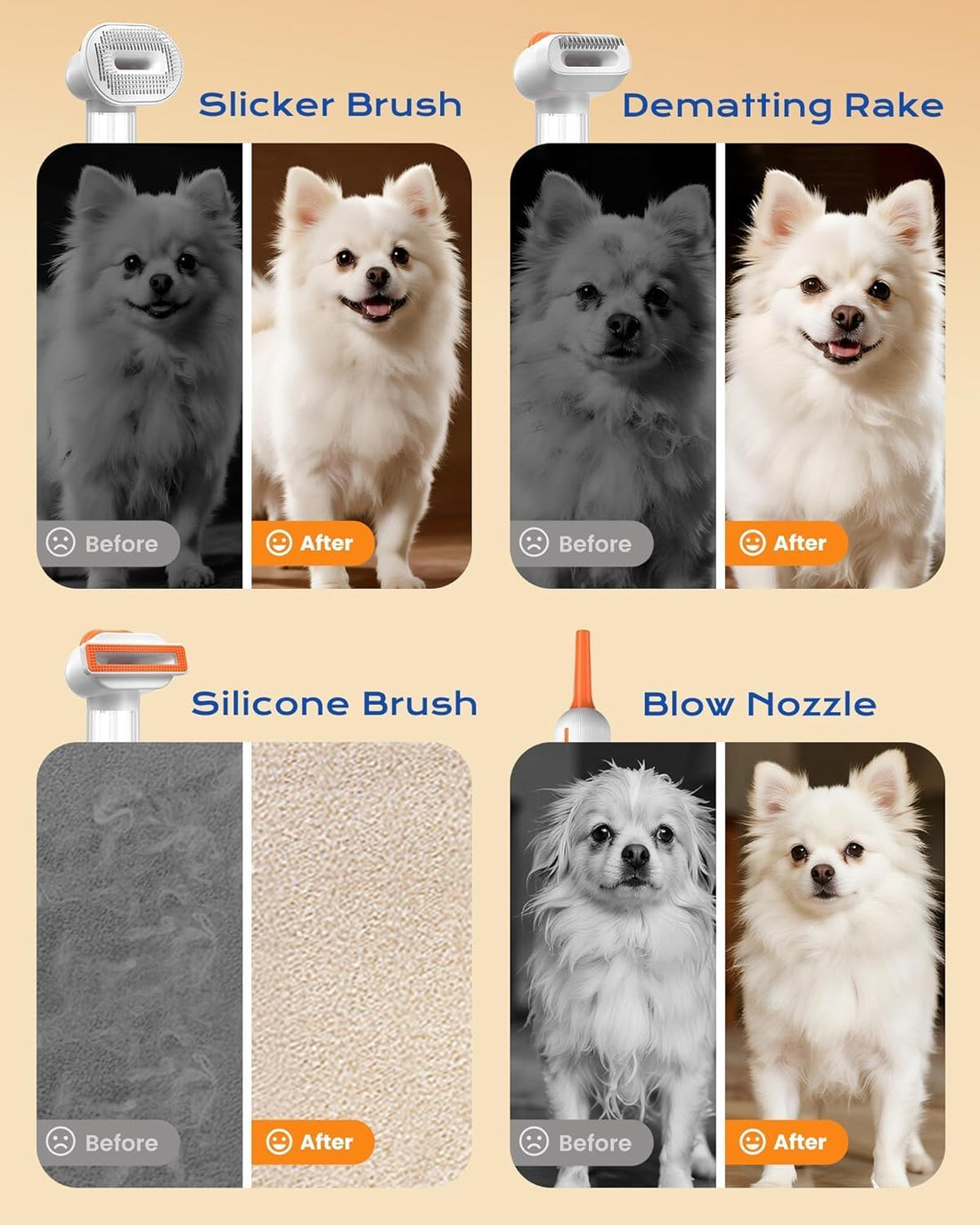 Vacuum Dog Brush for Shedding, Mess-Free Grooming