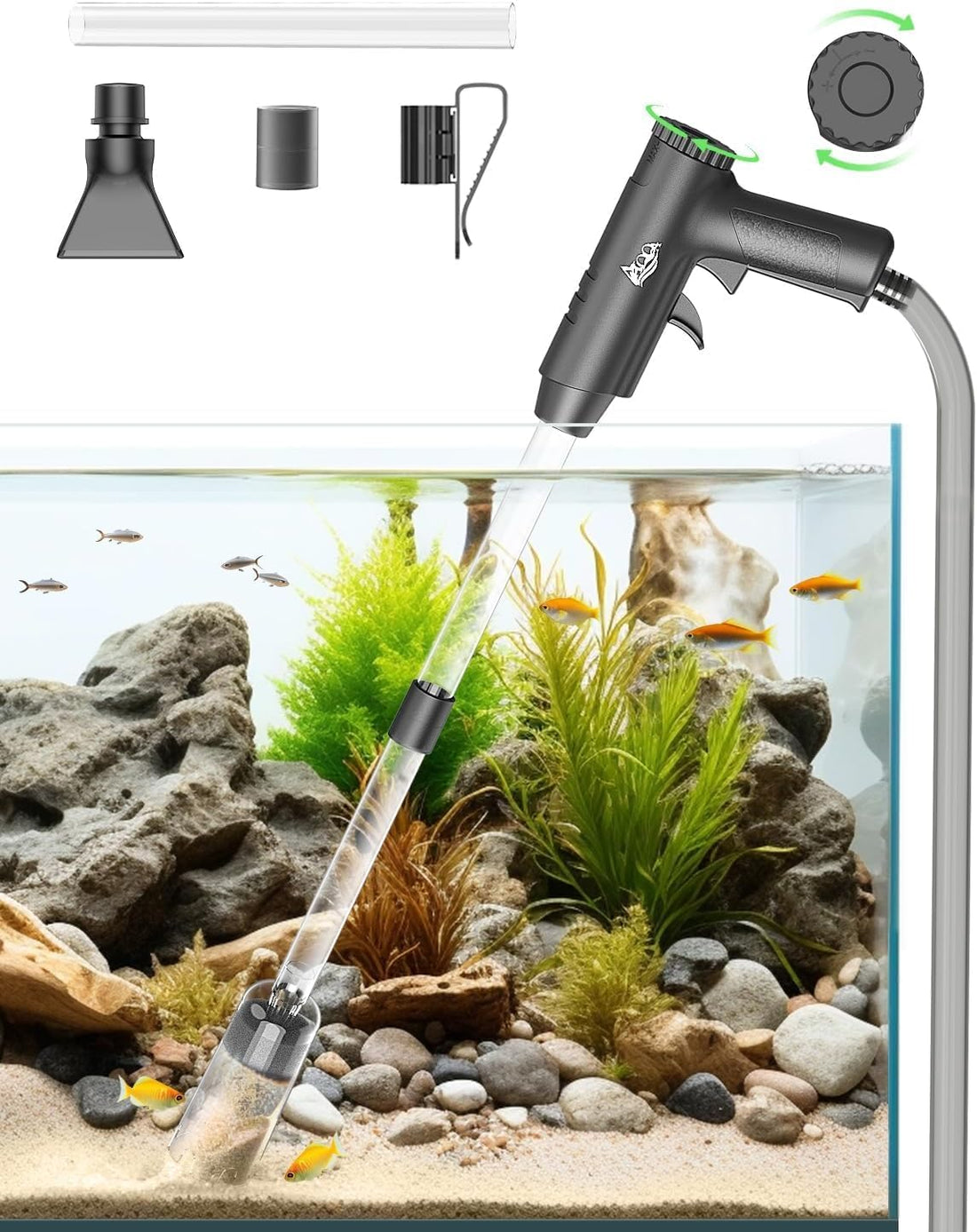 AQQA 6-in-1 Electric Aquarium Gravel Cleaner