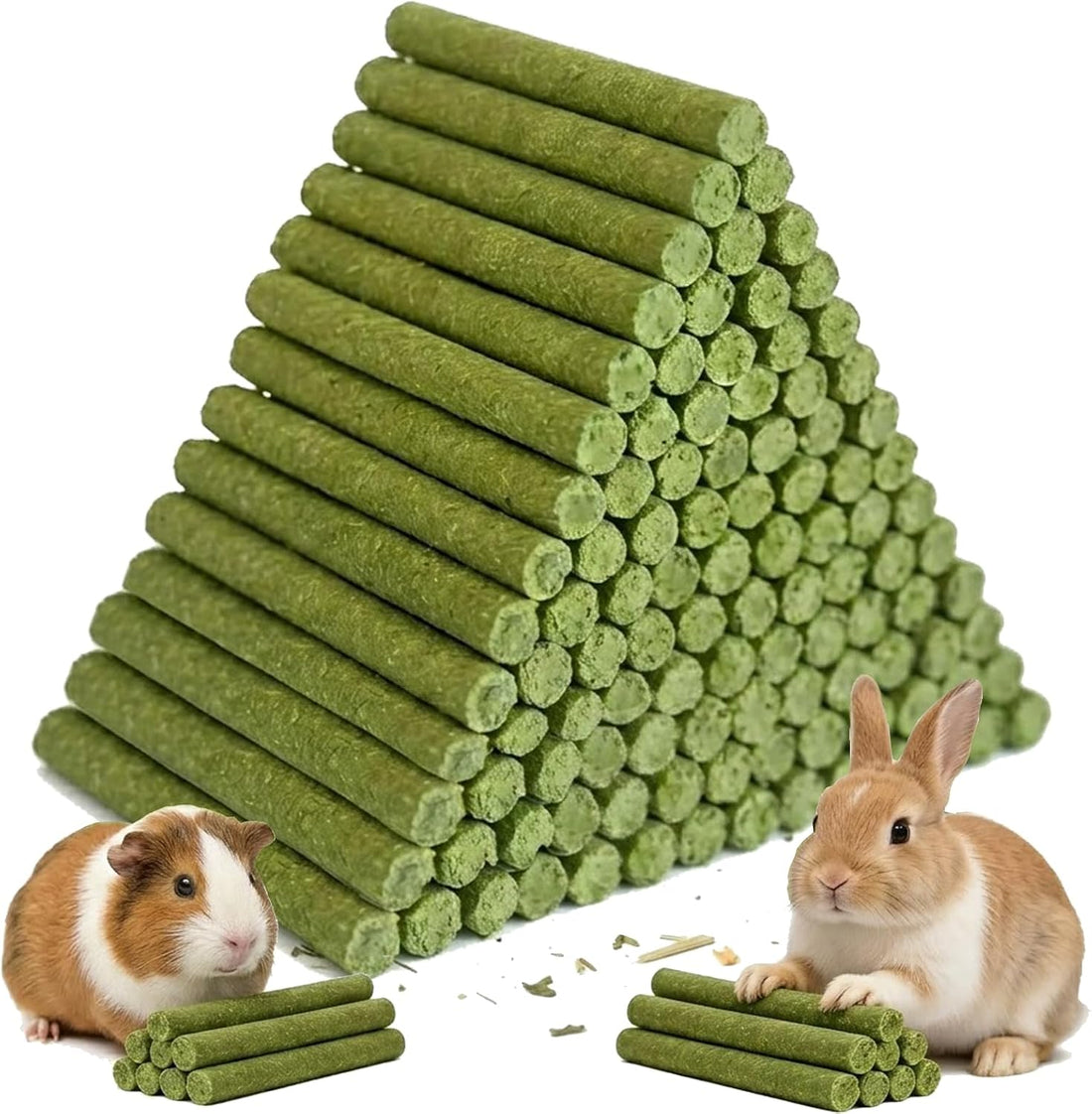 40 Pcs Natural Rabbit Chew Timothy Hay Sticks Mixing Flowers