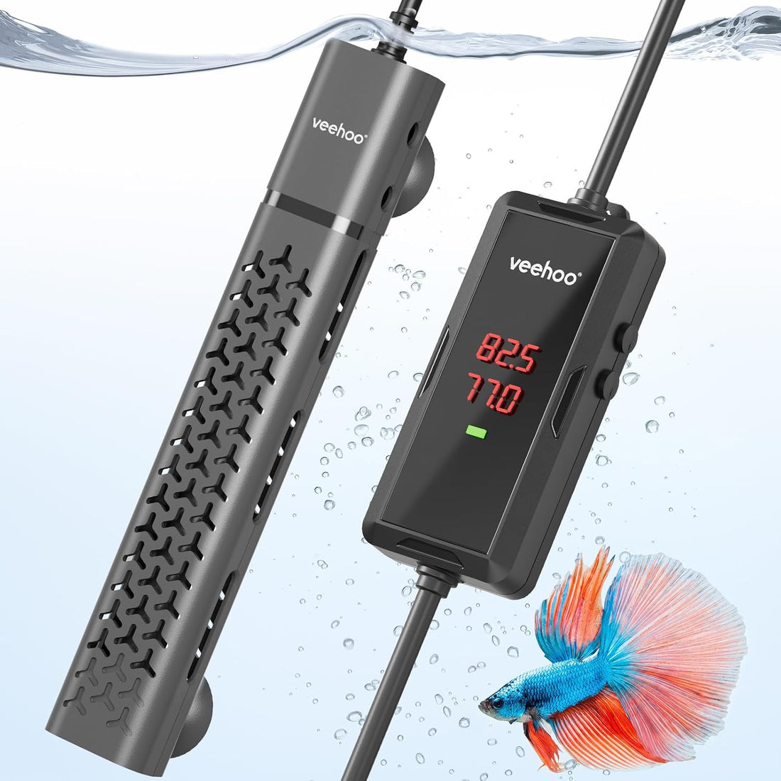 Veehoo 300W Aquarium Heater with 0.5℉ Temp-Control & Overheat