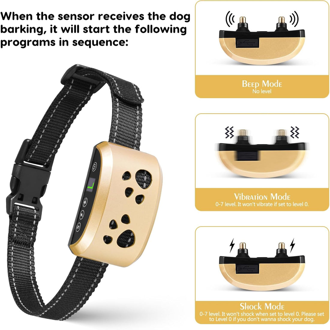 Dog Bark Collar, Svtrat Smart Anti Bark Collar for Small Medium Large