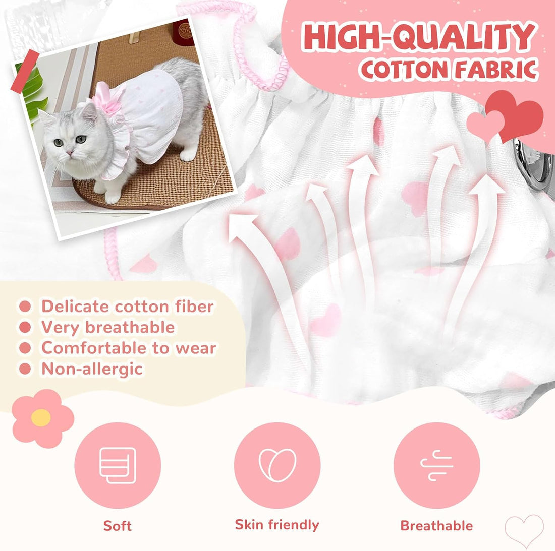 Dog Dresses for Small Dogs Girl Female Dog Cat Clothes Dress Cute