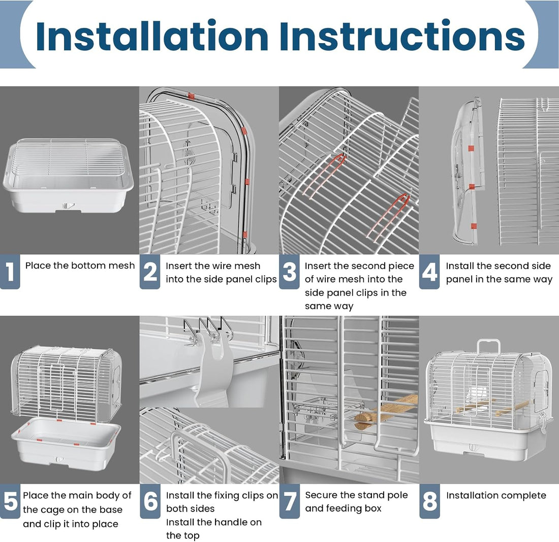 Travel Bird Carrier Cage,Parakeet Portable Cage with Feeder Cup