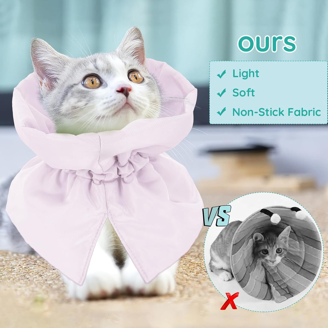 Cat Recovery Collar, Soft Adjustable Cat Cone Alternative