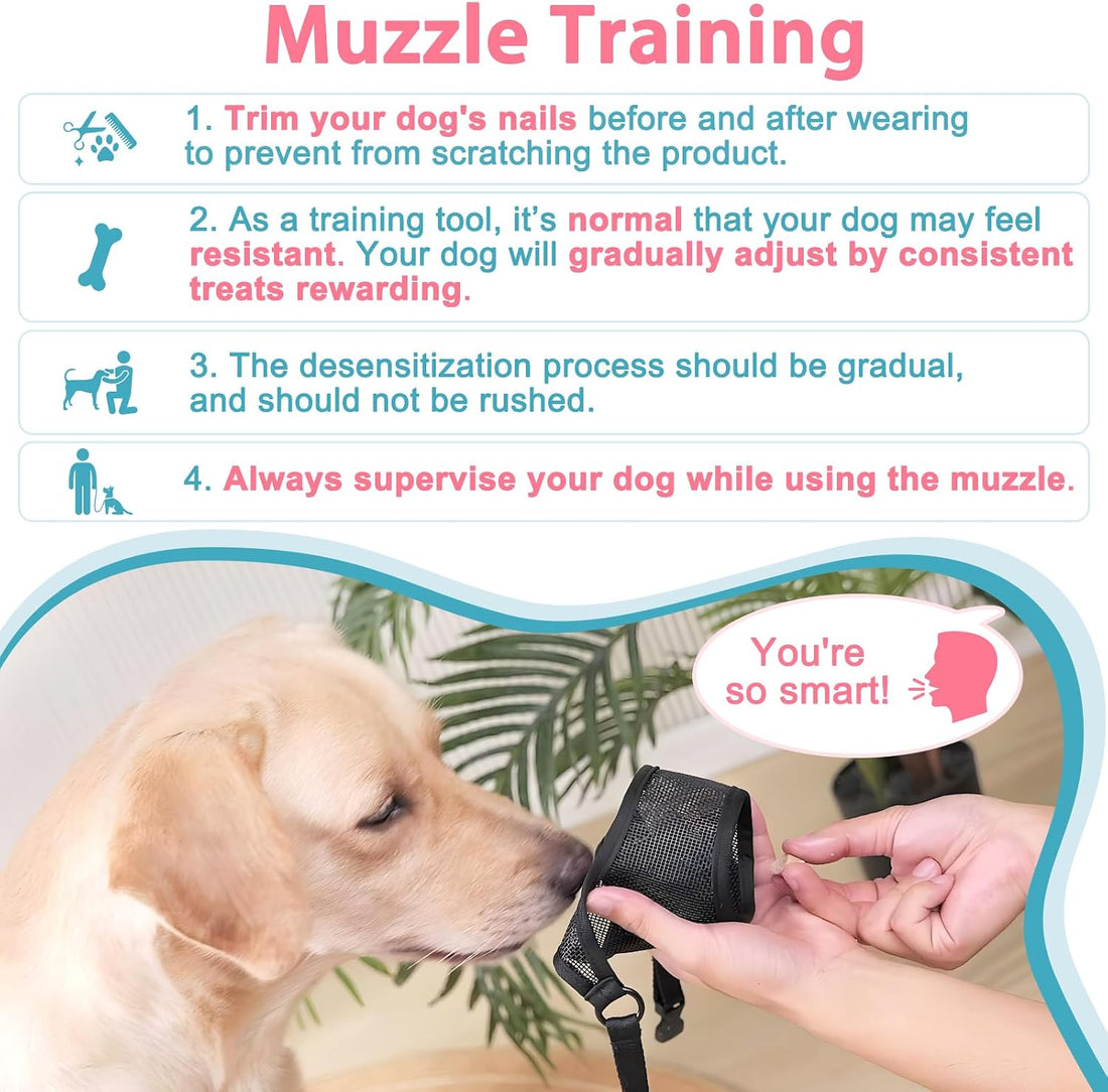 LUCKYPAW Dog Muzzle for Large Medium Small Dogs German Shepherd